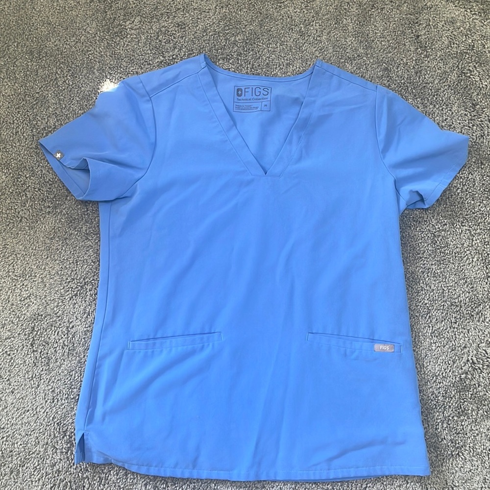 Figs Scrub Top. Technical Collection. Blue. Womens M